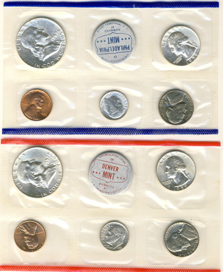 1962-D United States Denver Mint Uncirculated Coin Mint Set in Whitman Holder 