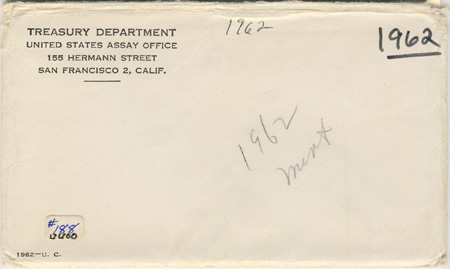 1962 Mint Set envelope