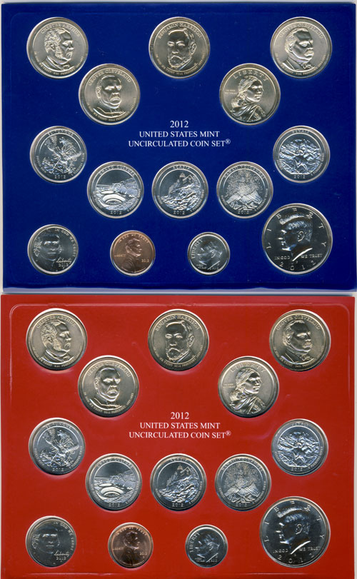 2012 ANNUAL US Mint Uncirculated Coin Set 28 P and D Minted Coins with COA
